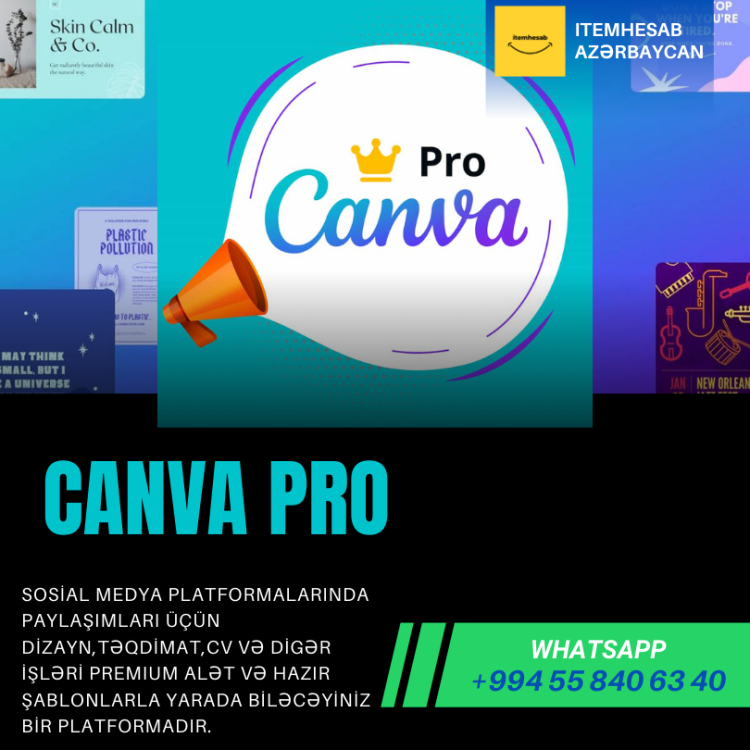 Canva Pro Öz hesabınıza 12 Ay